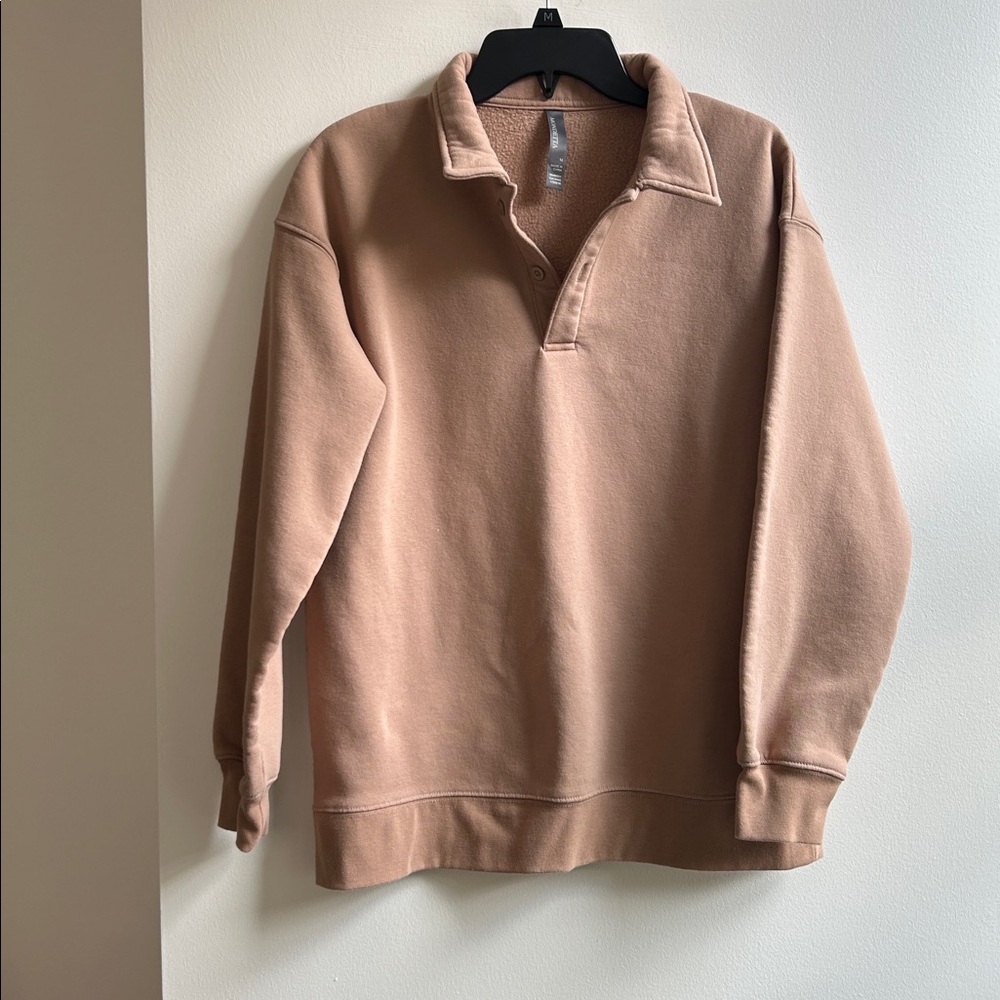 Mondetta Camel Tan Collared Pullover - Picture 2 of 4